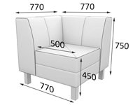 Модульный диван Флагман Угловой элемент 90 FL-С (Экокожа Santorini)